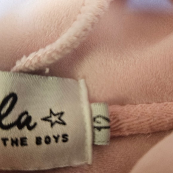 Lola + The Boys Girls Pink Smiley Face Patch Zip Up Hoodie Sweatshirt Size 12 - Picture 7 of 9